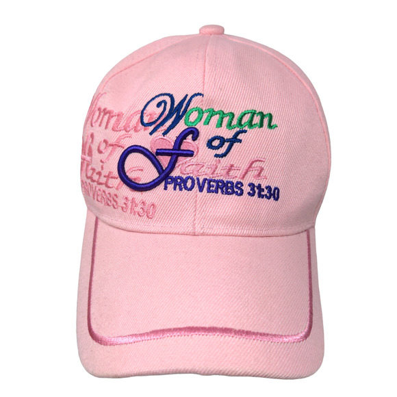 Christian Women’s Hat Proverbs 31 Women Of Faith Jesus Cap Pink Adjustable - Picture 1 of 12